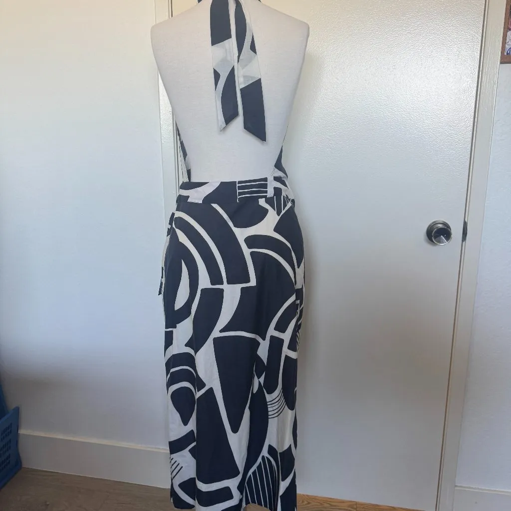 NWT Zara The Nicole Halter Wrap Dress in  Navy/White Size XS - Image 3