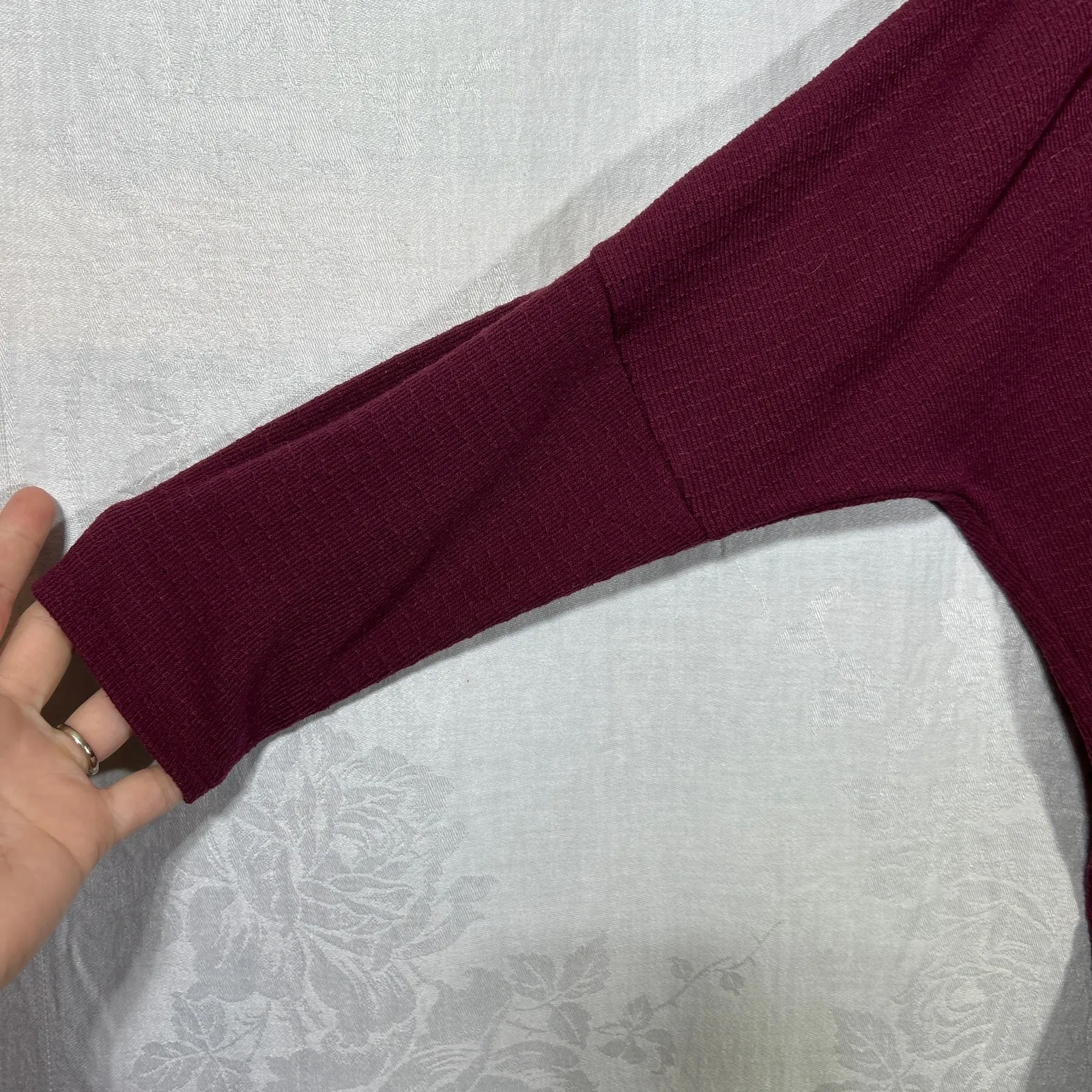 Lane Bryant Turtleneck Sweater 18 20  Burgundy Textured Dolman Sleeve - Image 4