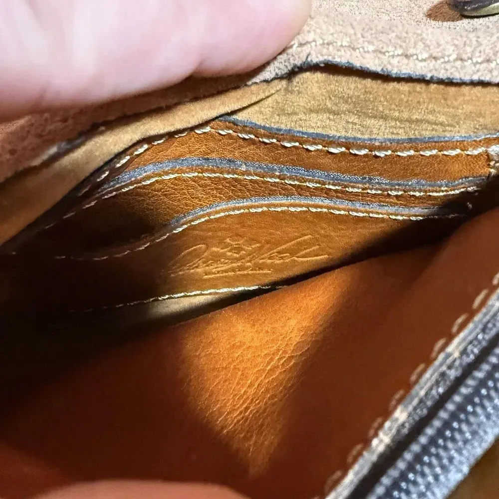 PATRICIA NASH‎ Torri Tan Leather Heritage Collection Crossbody Bag Organizer - Image 5