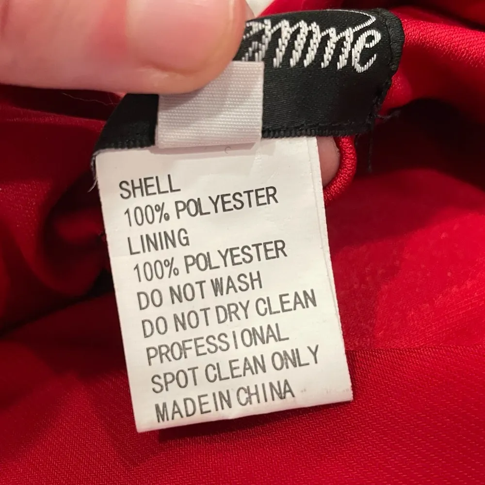 La Femme 28079 Red Ruched Jersey Trumpet Gown 8 - Image 7