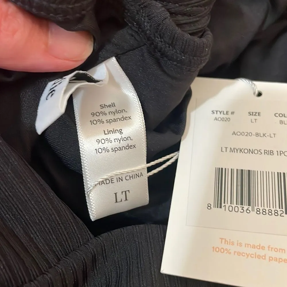 Andie Swim Mykonos Rib One Piece LT‎ Swimsuit Black size L Tall NWT long torso - Image 6