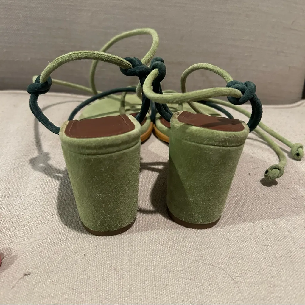 ALOHAS Grace Bicolor Green Leather Sandals Size 6.5 - Image 12