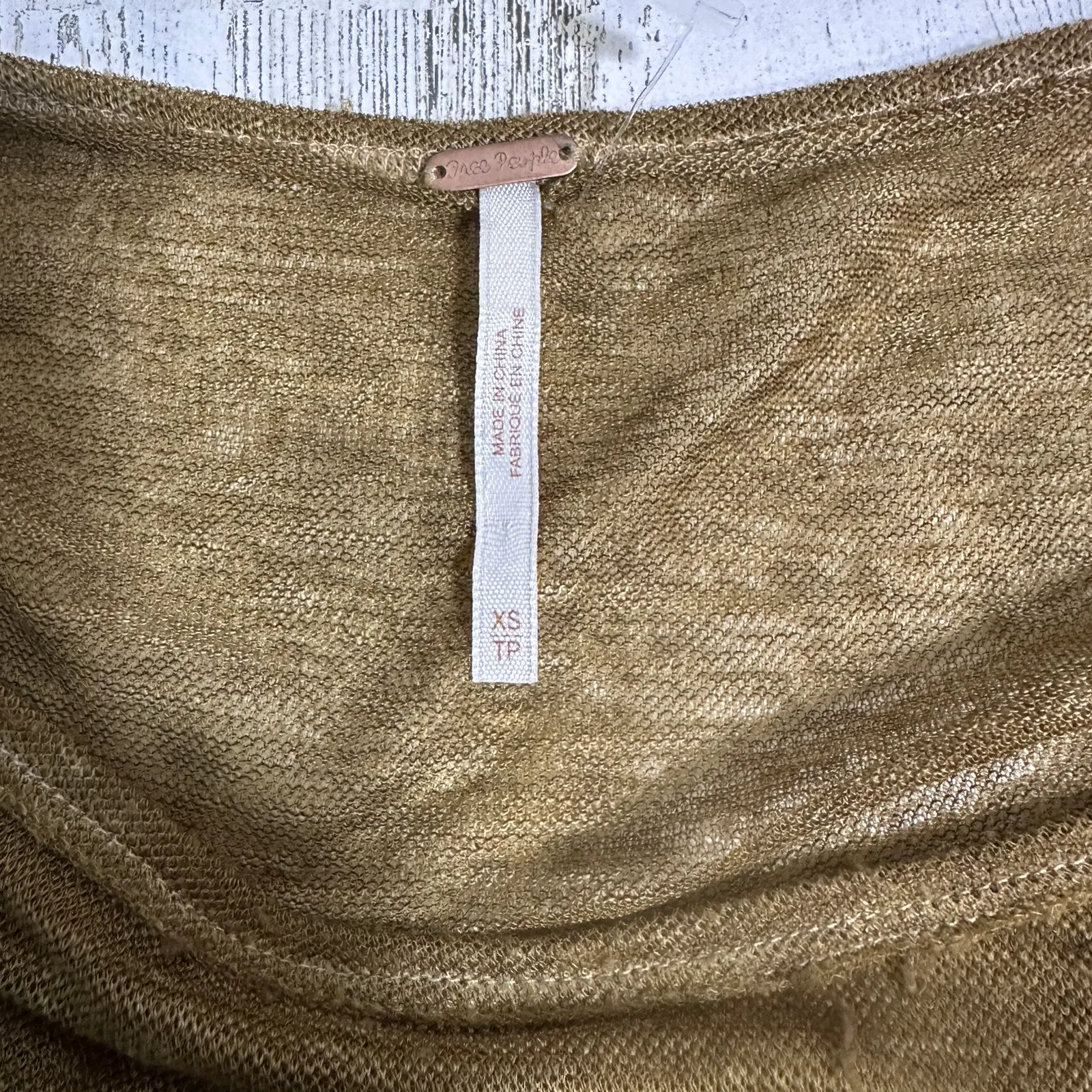 Free People Olive Knit Dress XS | Ruched Hem | Lined | Shows Wear | 100% Cotton - Image 3