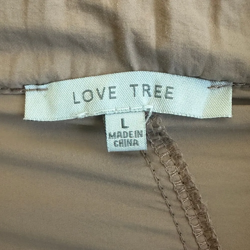 Love Tree Cargo Parachute Pants Womens L Brown 100% Nylon Y2K Utility Tomboy - Image 5