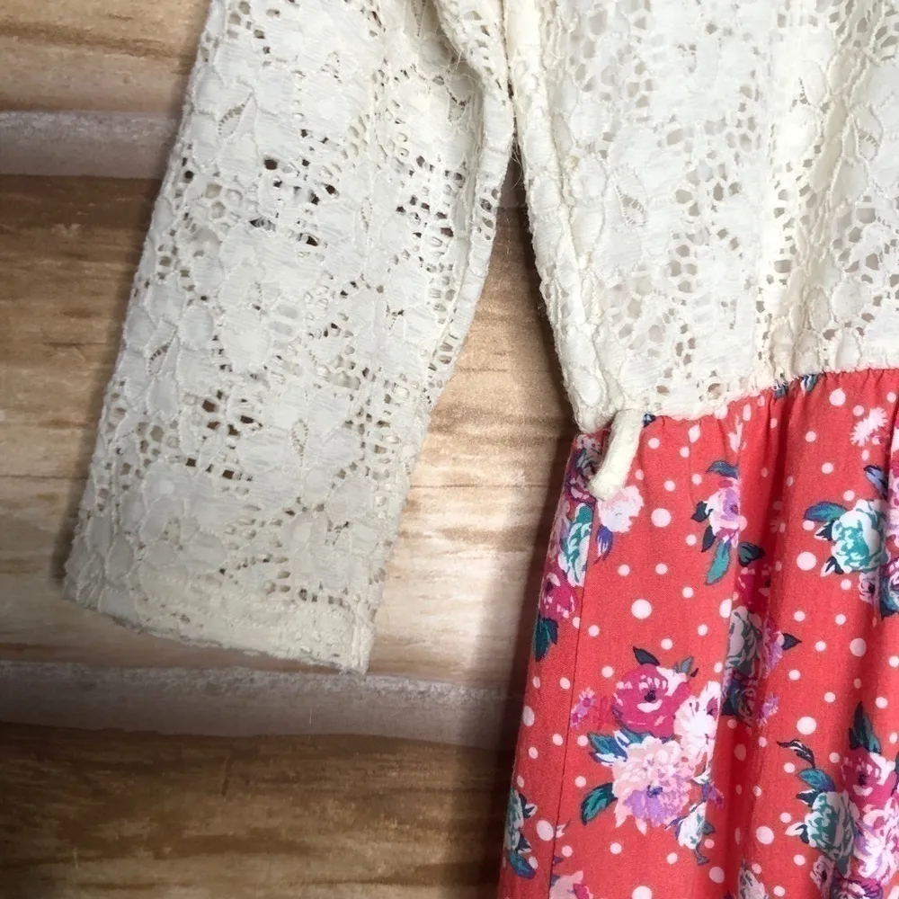 Charlotte Russe embroidered lace bodice floral skirt dress size L - Image 8