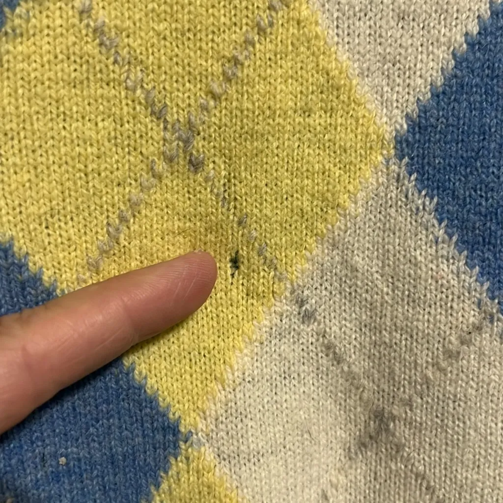 Vintage 70s Scotland Lambswool Argyle Sweater Unisex XL - Image 4