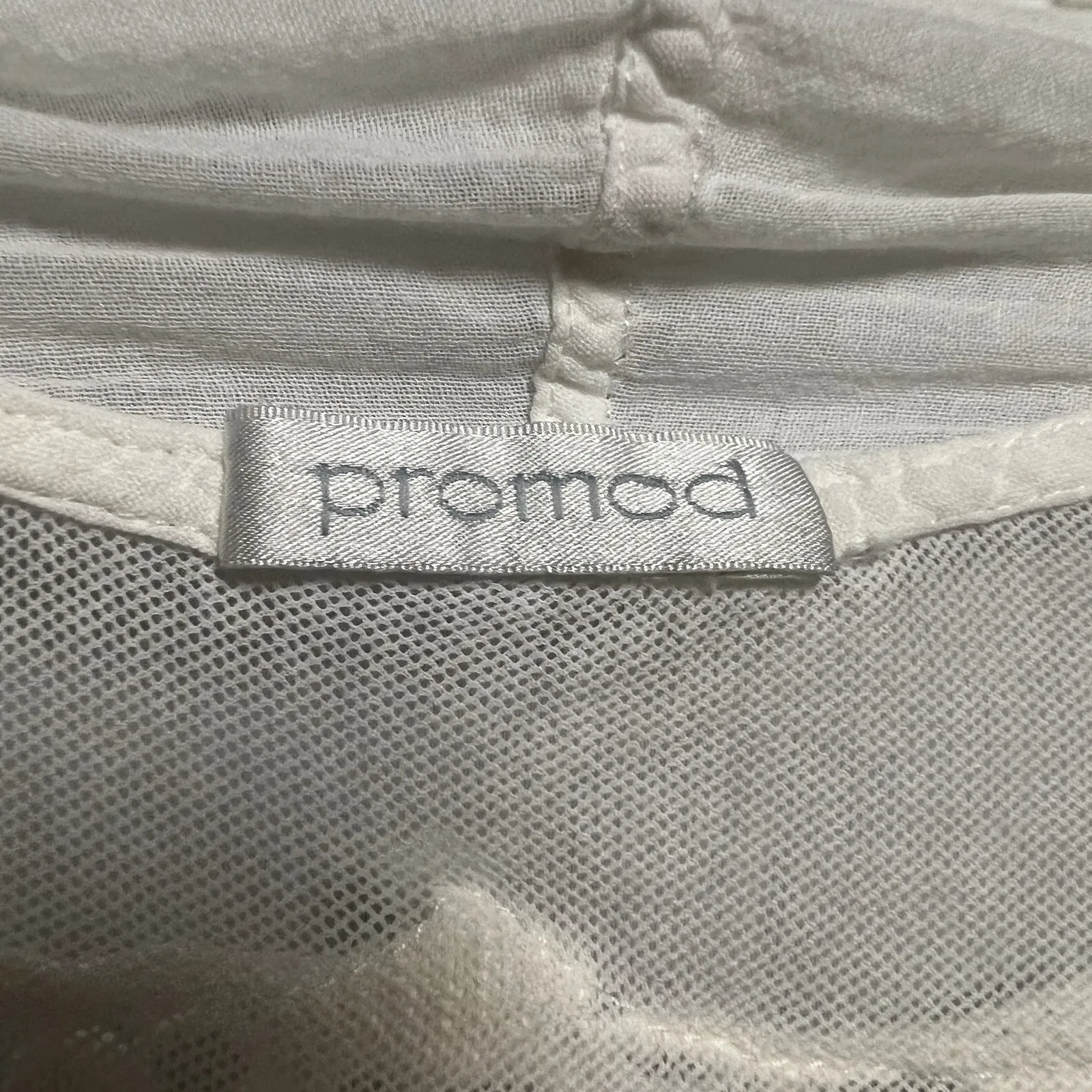 Promod White Gauzy Open Front Cardigan Size Small - Image 2