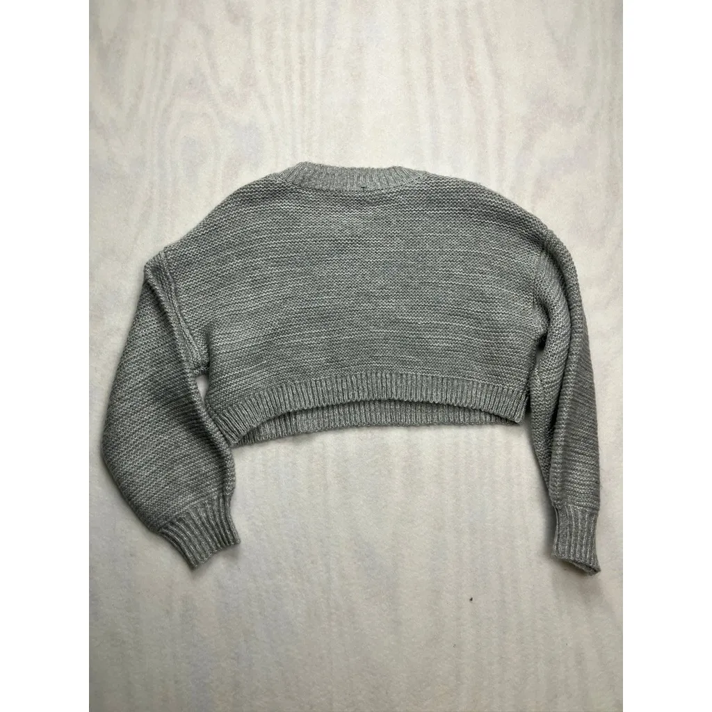 GARAGE Fall Grey Mix Cassidy Cropped Knit Sweater P S New Cozy New - Image 9