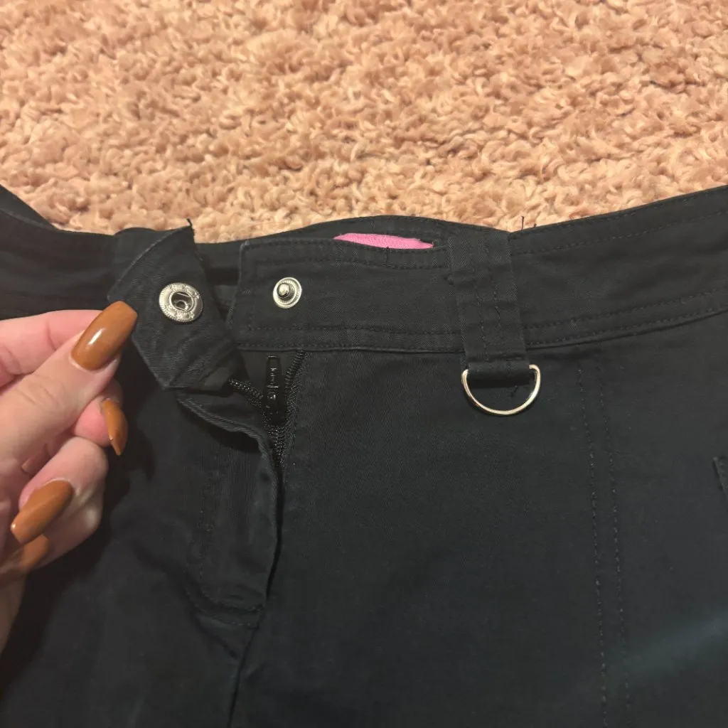 Y2K Edikted Sia Low Rise Cargo Pants Black Womens Sz Small GenZ Utility Goth $92 - Image 7