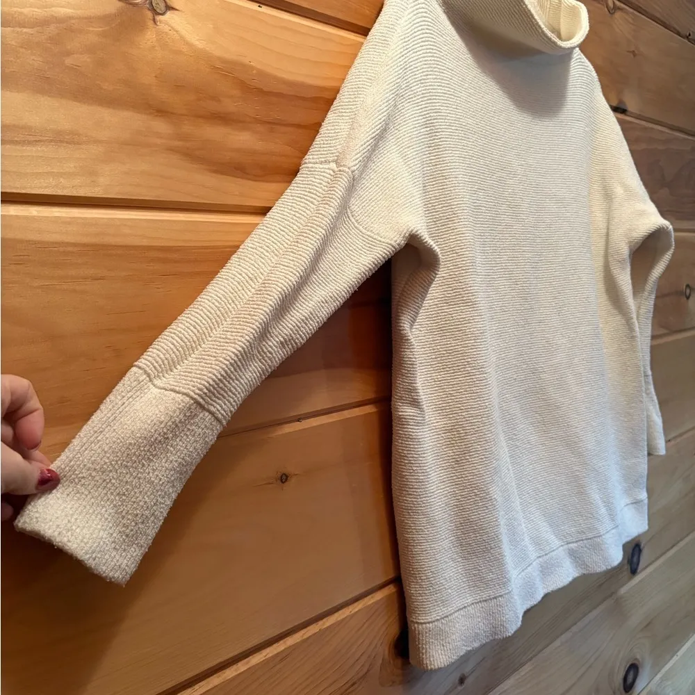 Free People Cream Cowl Neck Sweater - Image 4