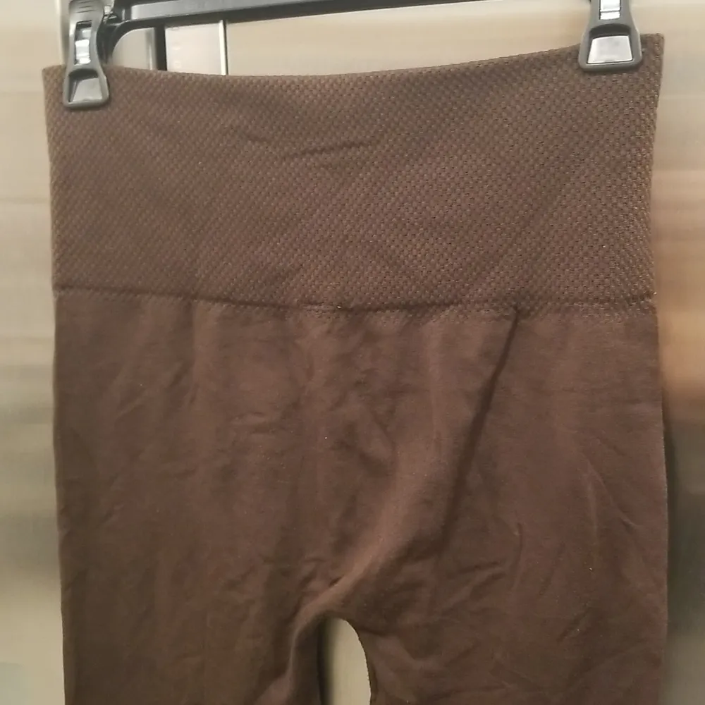 💕SOFRA💕 Fleece Lined High Rise Soft Leggings (2 Pairs) Brown & Charcoal Gray Size M - Image 4