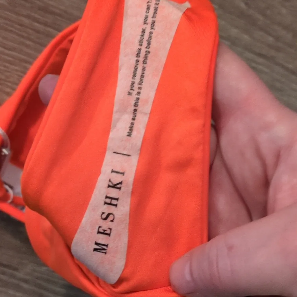 Meshki Swim Orange Carly Brazilian Swim Bottom Size Small - Image 5