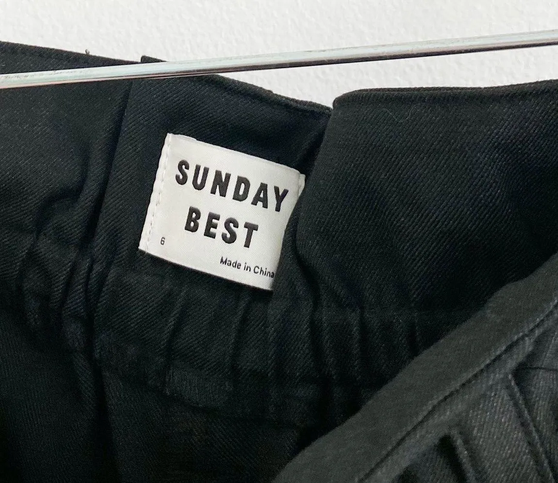 Sunday Best Black Aki Paperbag High Rise Shorts - Image 5