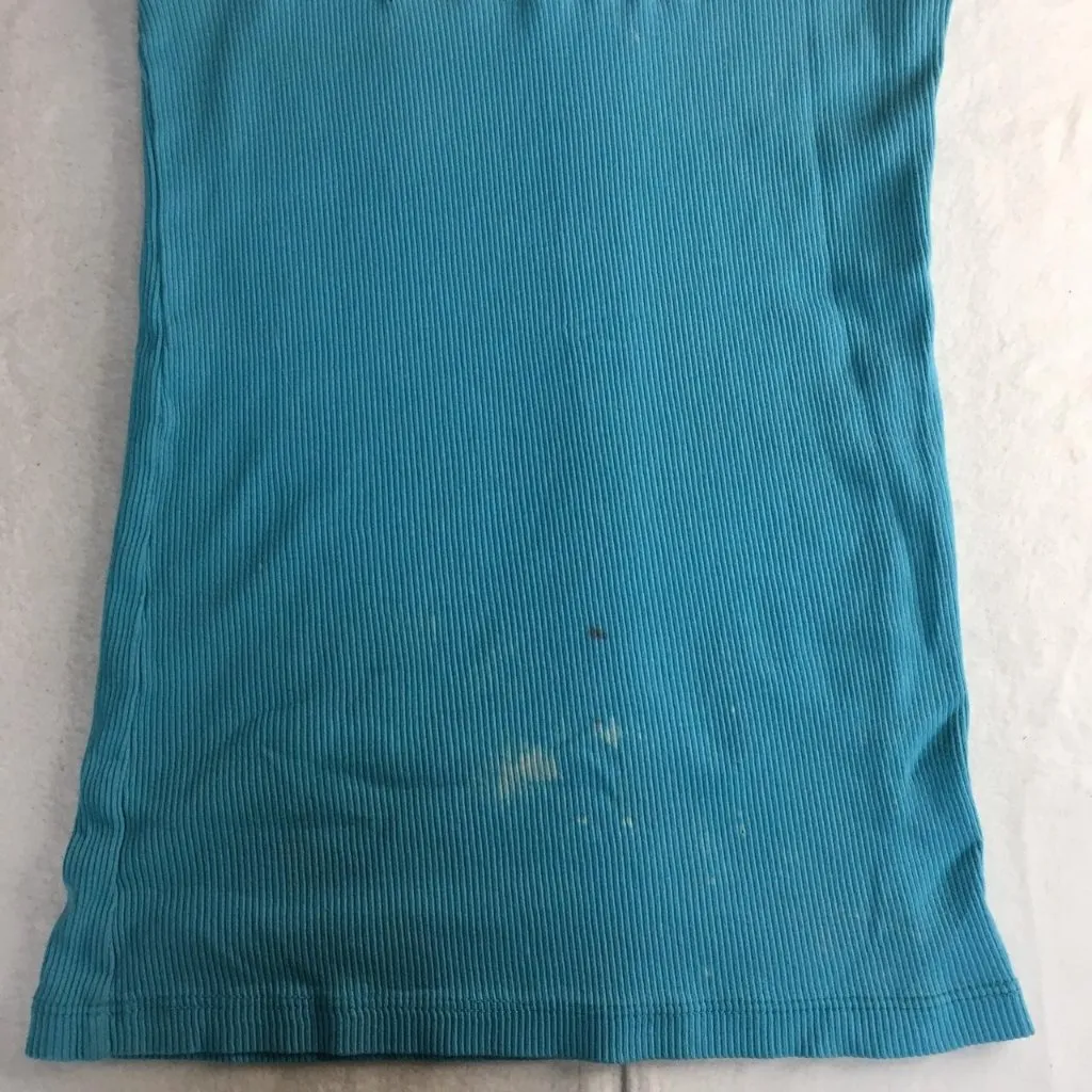 B42 Womens Hooters Zebra Print ribbed Tank Color blue white black size Small - Image 2