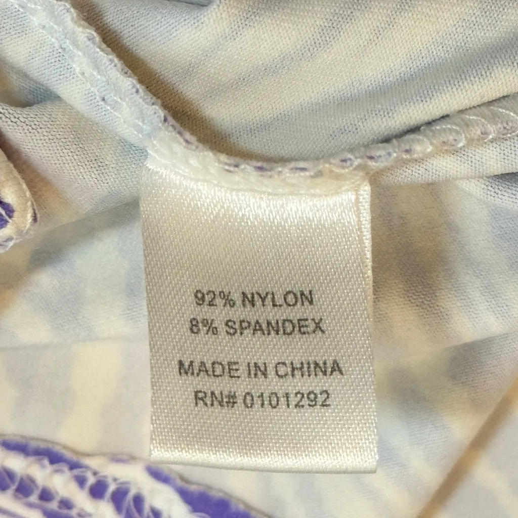 Lulu-B Purple White Swirl Sleeveless Resort Golf Dress Stretch Small - Image 7