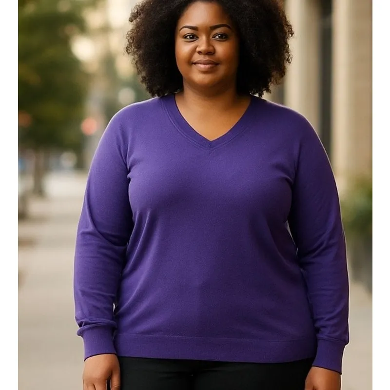 Women's Old Navy Purple Lightweight Tunic Long Sleeve Sweater SZ XXL 100% Cotton - Image 2