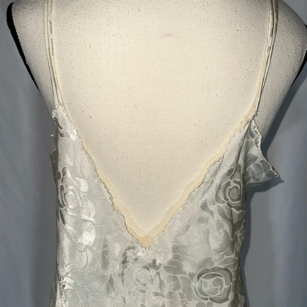 Miss Elaine • White Flower Embroidery Chemise Night Gown Sexy Honeymoon Size S - Image 5