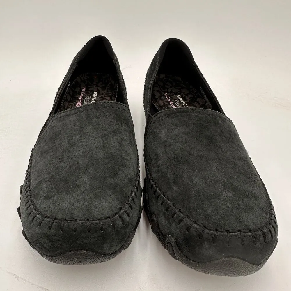 Skechers Women's Relaxed Fit Air Cooled Memory Foam Black Suede Sneakers Size 8 - Image 6