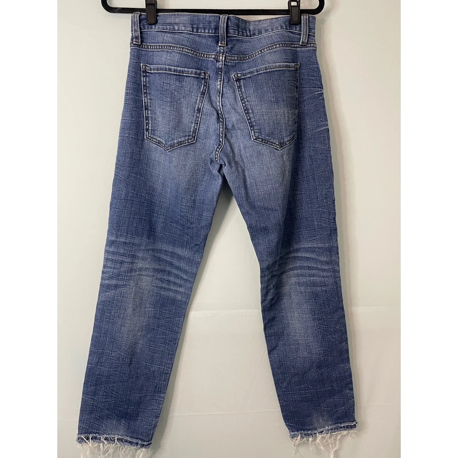 Banana Republic Premium Denim Boyfriend Jeans Distressed Frayed Hem Blue Size 26 - Image 3