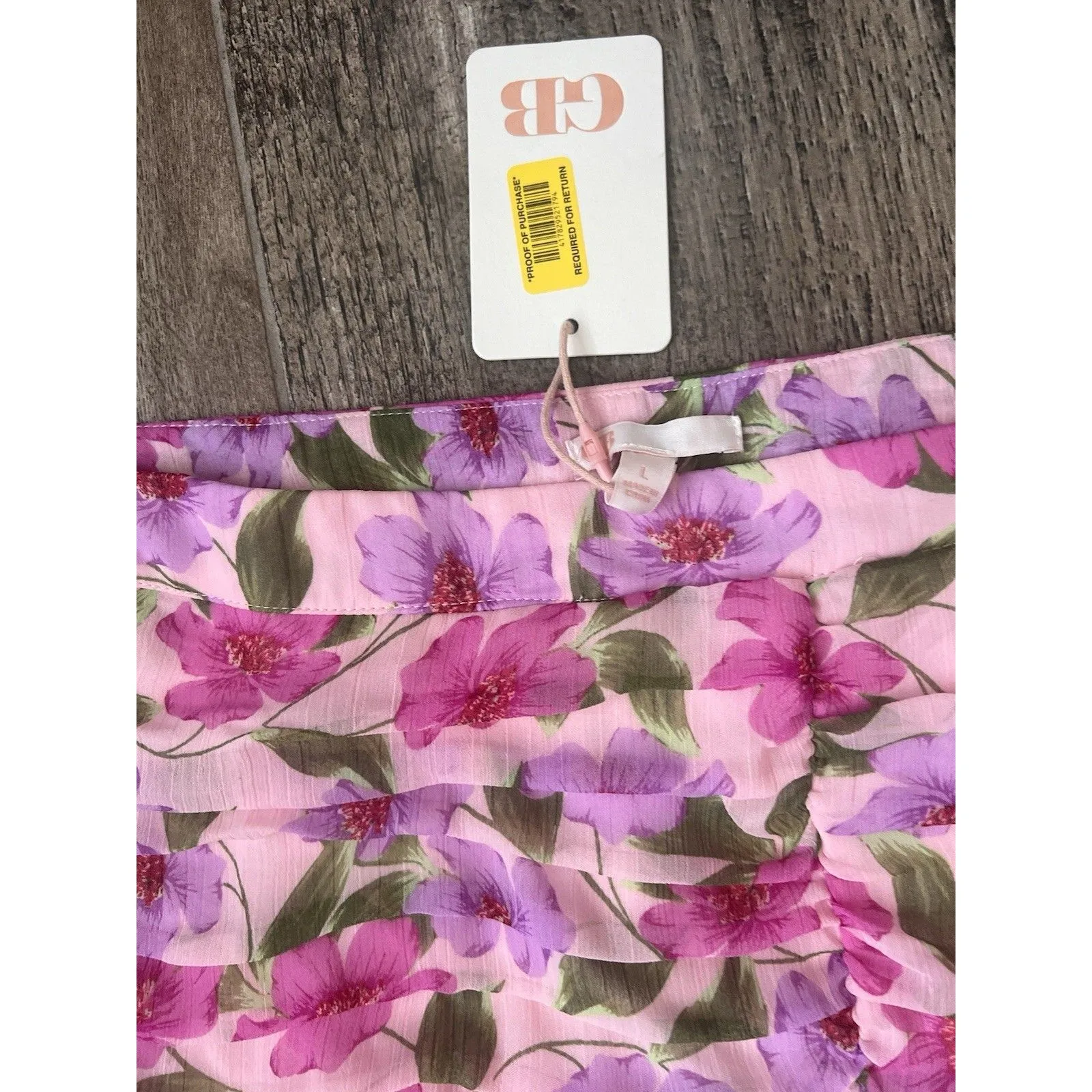 GIANNI B Floral Layered Knee Length Skirt Women’s LARGE SPRING SUMMER NWT #95 - Image 2