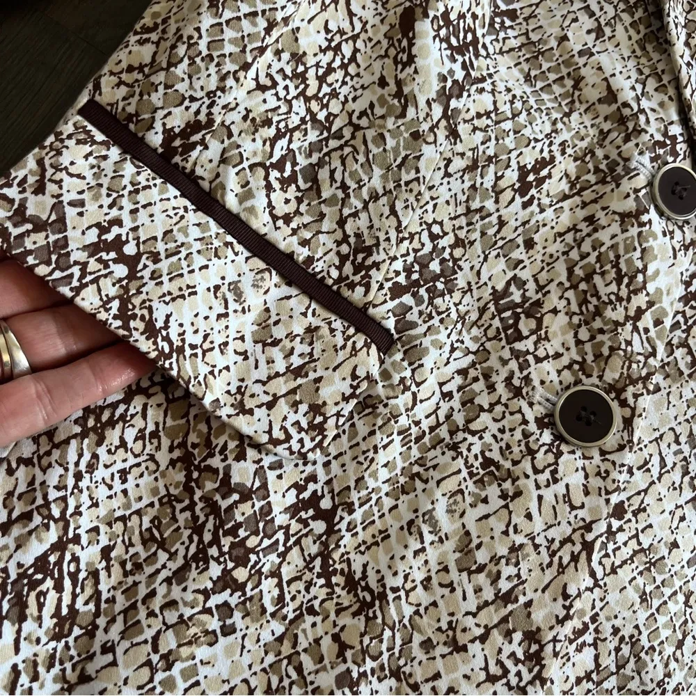 New York & Company Ivory Tan Neutral Snake Python Blazer - Image 3