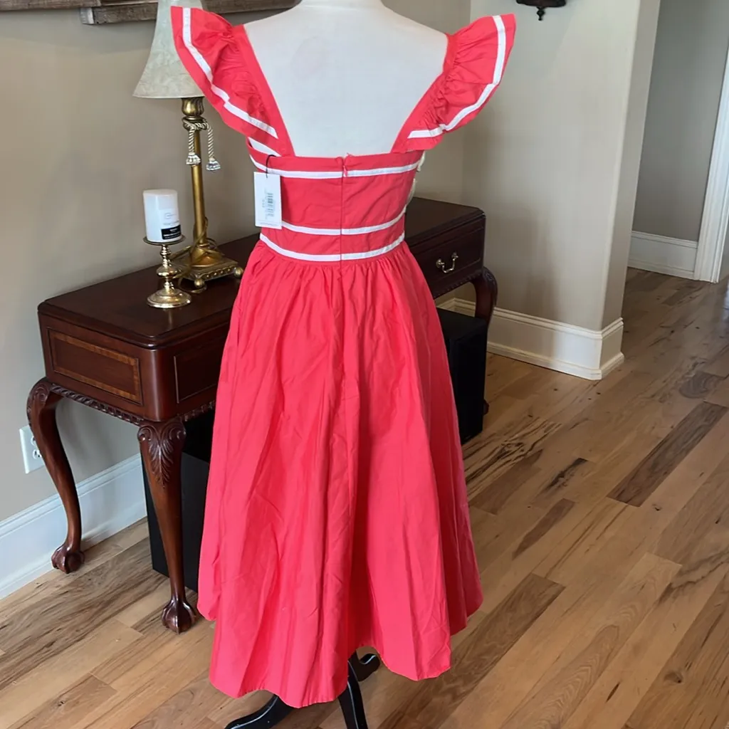 Avara Flying Tomato Dana Dress fit and flare cotton
melon red coral New - Image 8