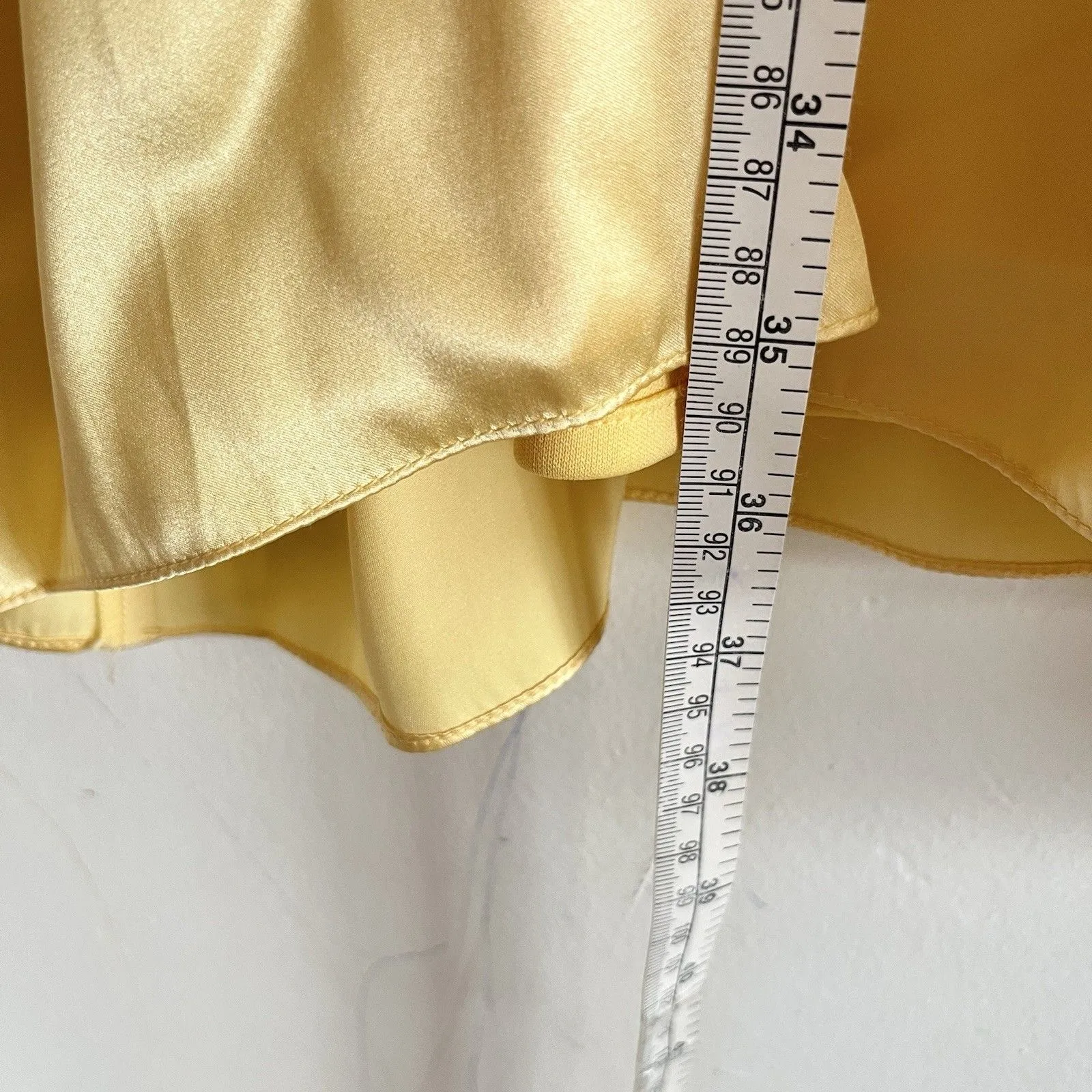 Vtg Maggy London 100% Silk Dress Yellow Fairy Flowy Cottage 10 - Image 6