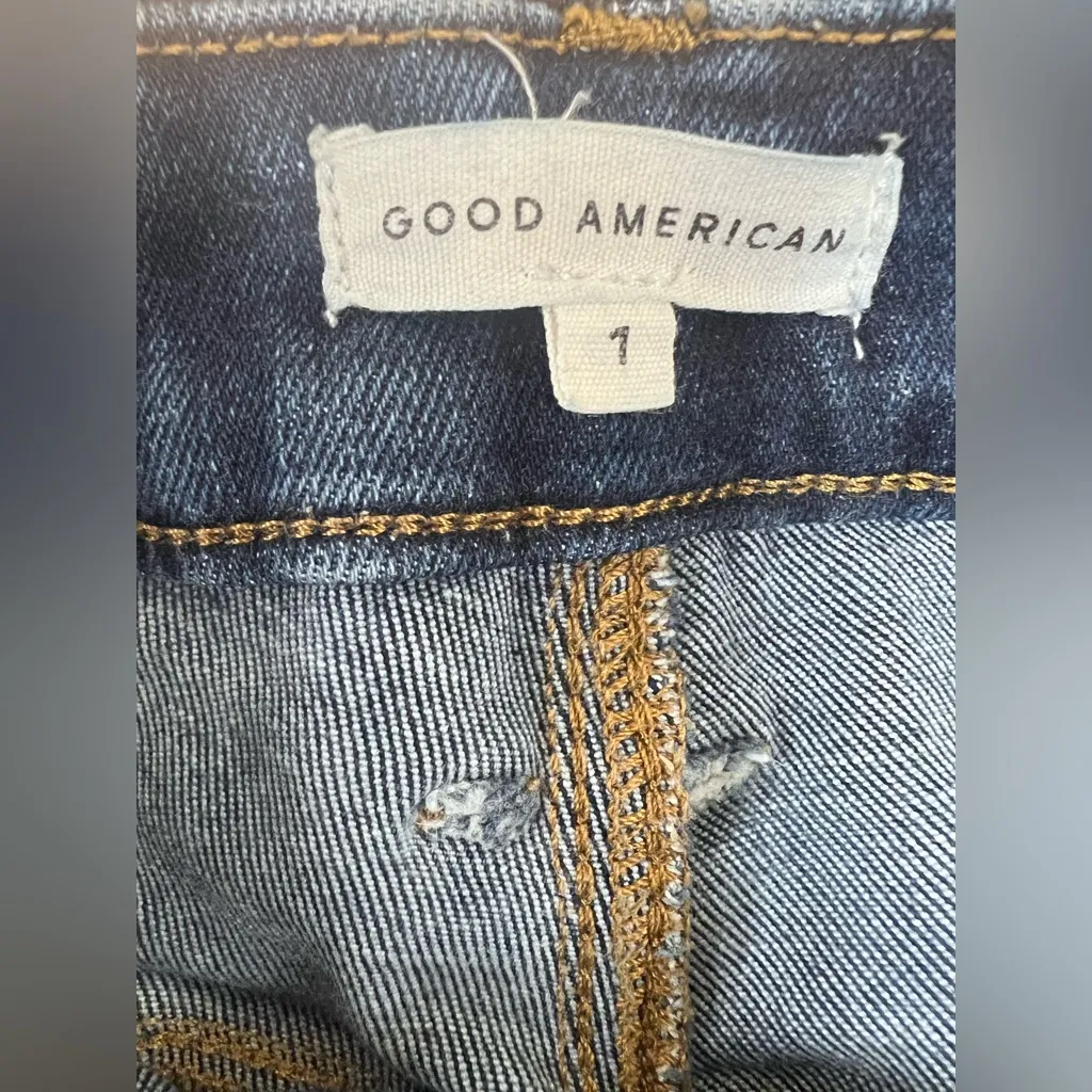 Good American GLF478T Indigo Blue Good Legs Flare Jeans Size 1 Stretch Denim - Image 3
