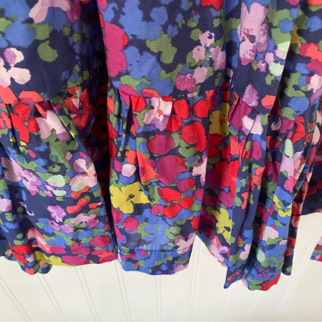 Summersalt The Tie Neck Floral Dress size large Painted Meadows Print Blue - Image 8