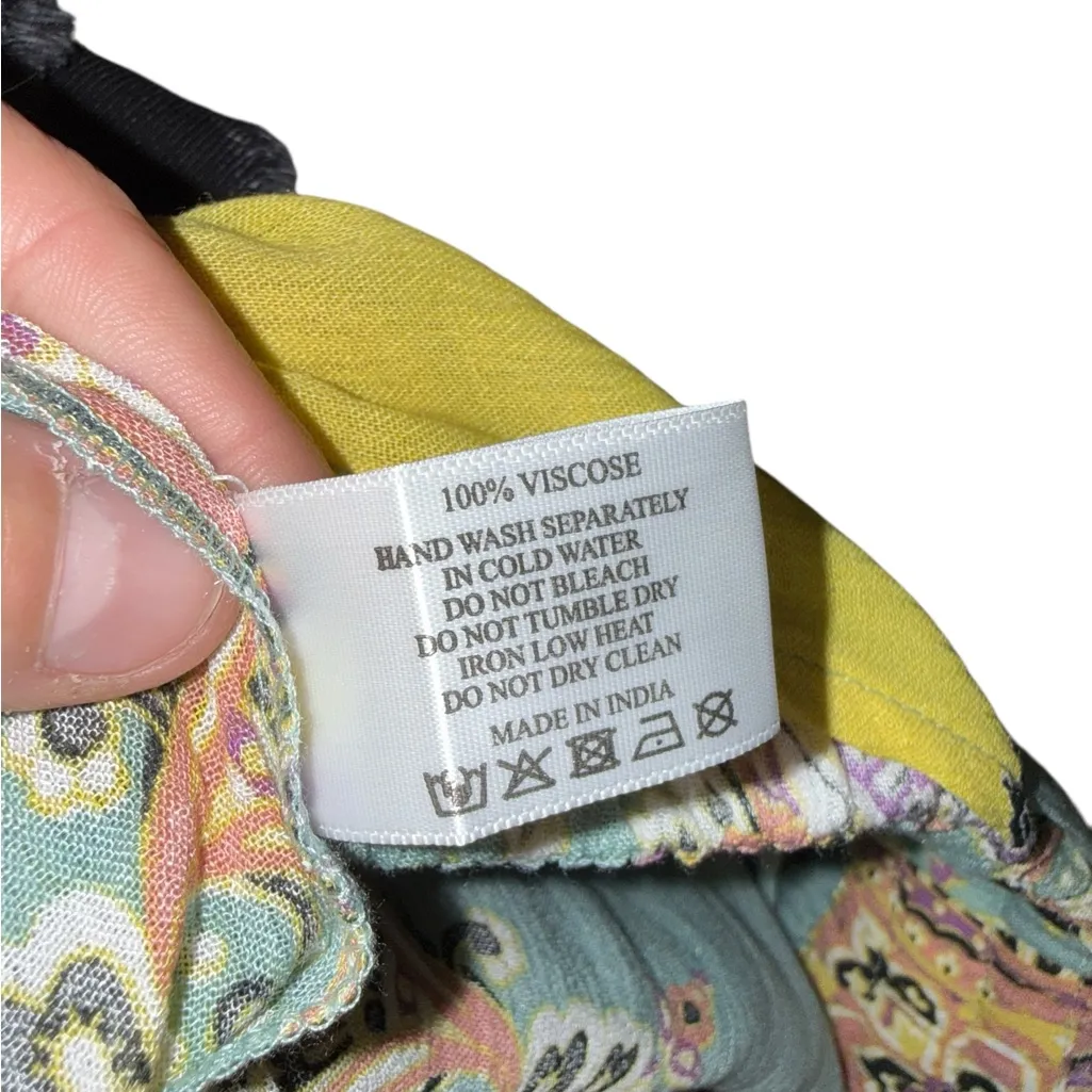 America & Beyond Slit Green Medallion Print Maxi Dress Size M - Image 10