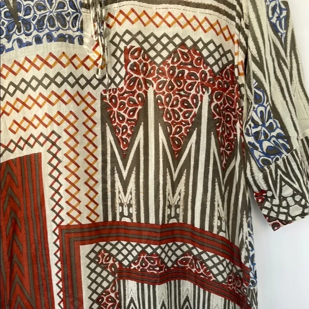 Antica Sartoria by Giacomo Cinque Swim Kaftan Dress Coverup Large Brown - Image 3