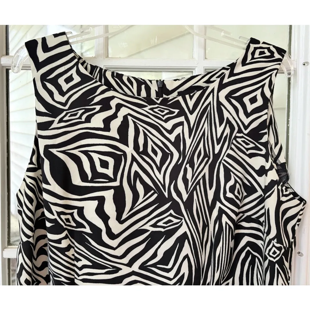 Ronnie Nicole Zebra Print Plus Size Sleeveless Sheath Dress 16W - Image 4
