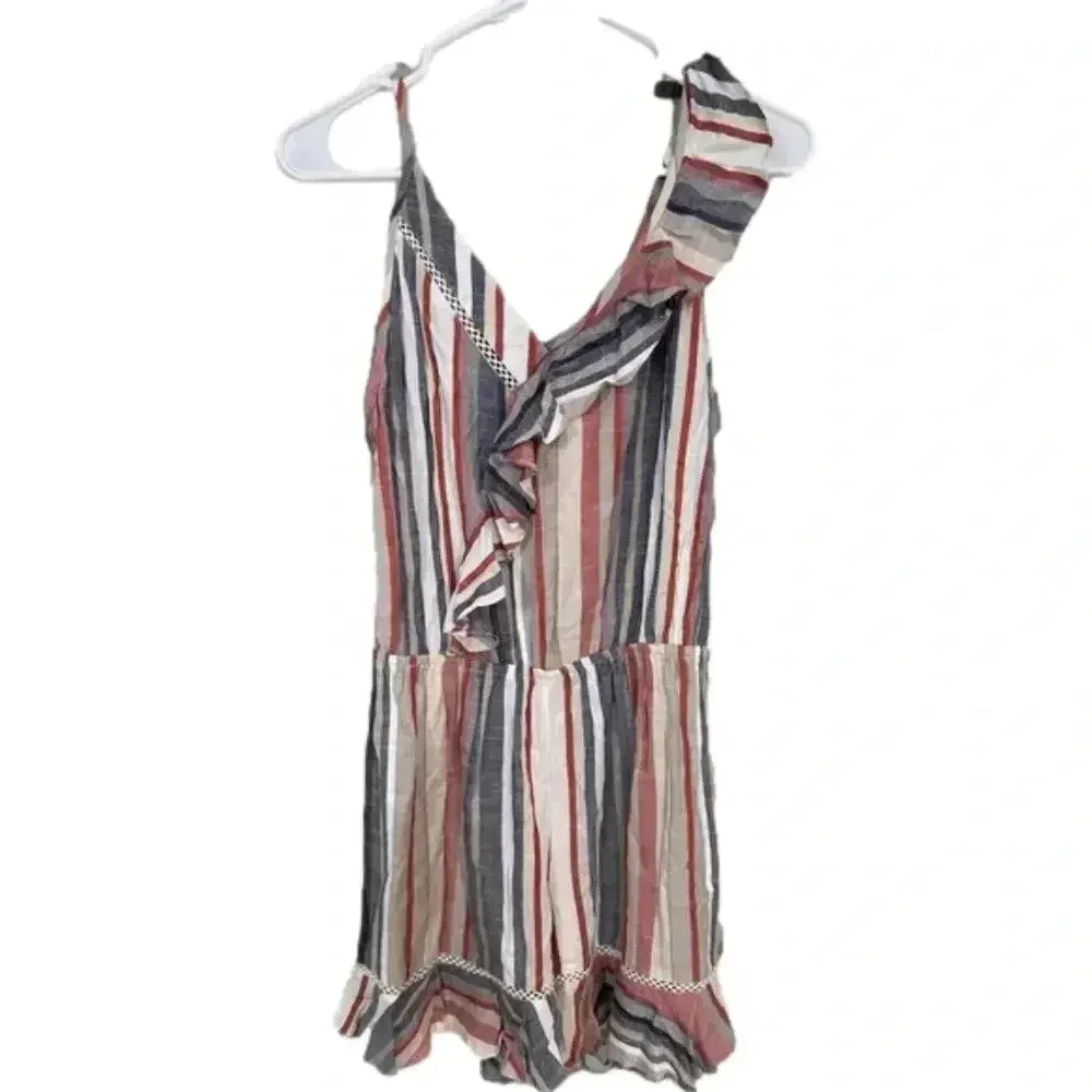 NEW- NWT RAGA Justice Ruffle Stripe Romper | Size S - Image 2