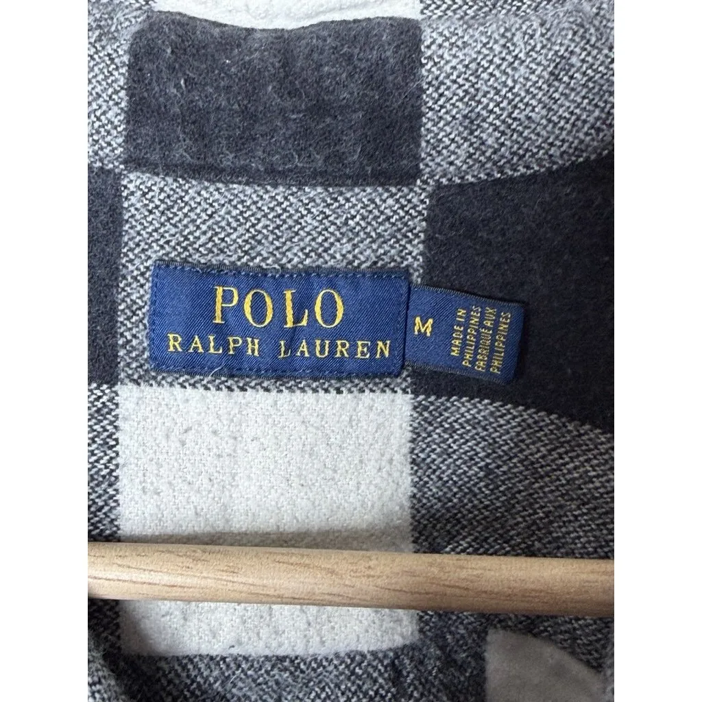 Polo Ralph Lauren Buffalo Check Plaid Fringe Trim Button Shirt Womens Size M - Image 5