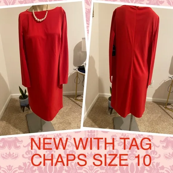 New With Tag Chaps Coral Color Dress Size 10 🛍 - Image 2