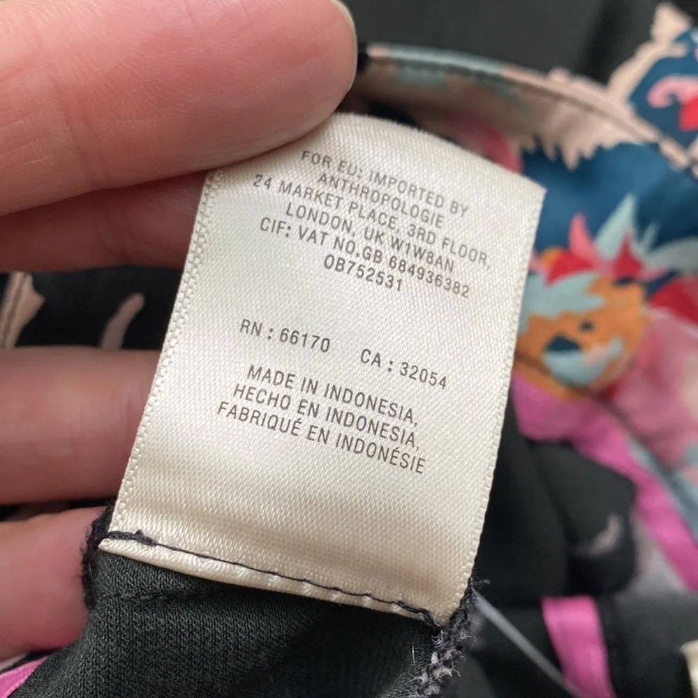 NWT Anthropologie Elevenses ‘Tansy’ ruffle floral silky wide leg pants, size 10 - Image 9