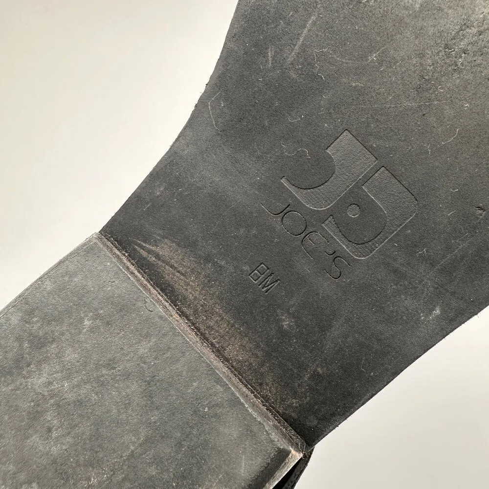 Joe’s Black Leather Strappy Buckle Wedge Heel Booties Boots Size 8 - Image 8