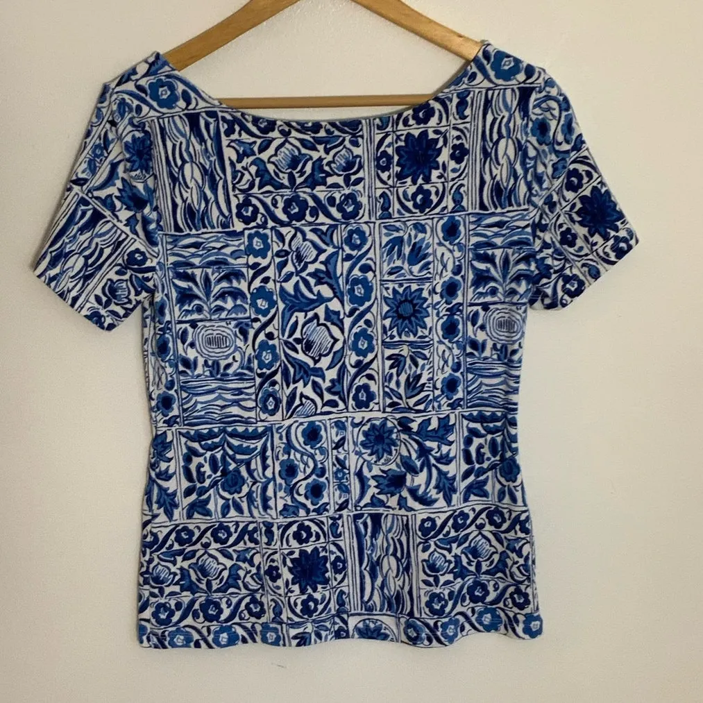 Ann Taylor Tile Scoop Neck Top Shirt‎ - Image 4