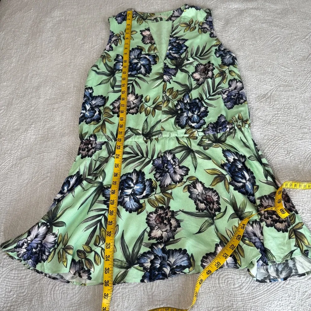 Alice + Olivia Brook Oasis Drop Waist Sleeveless Mini Dress Womens 12 Green - Image 8