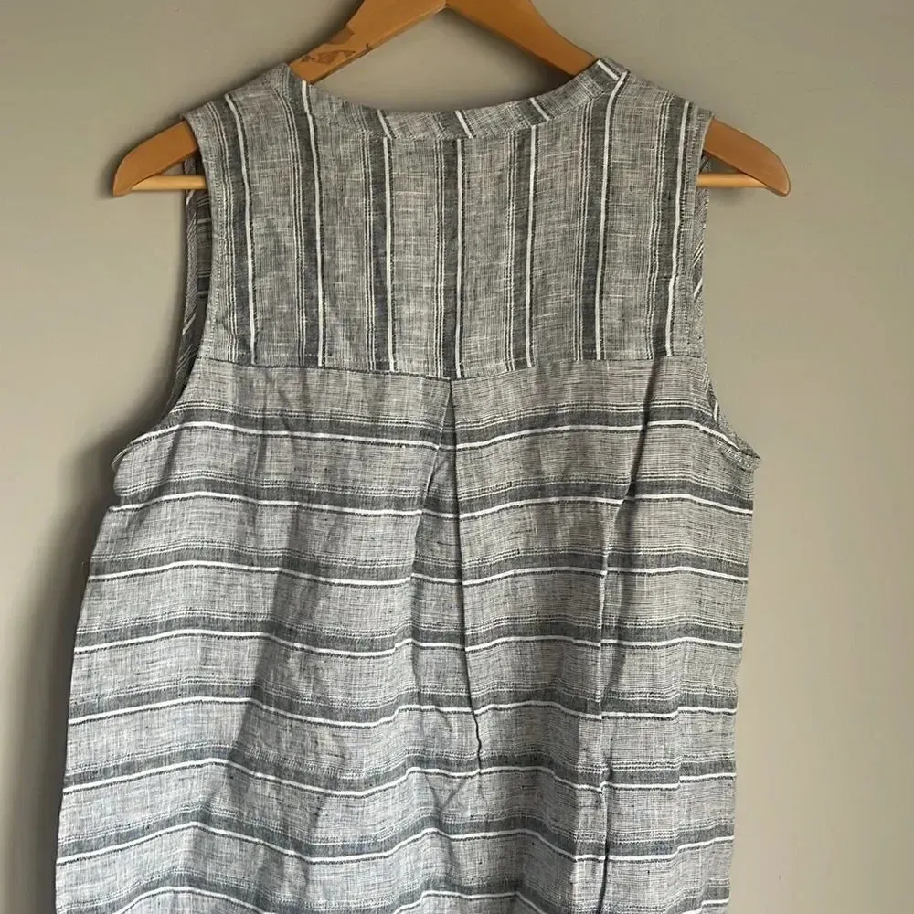 NEW Habitat - Linen Black Striped Dress - Image 8