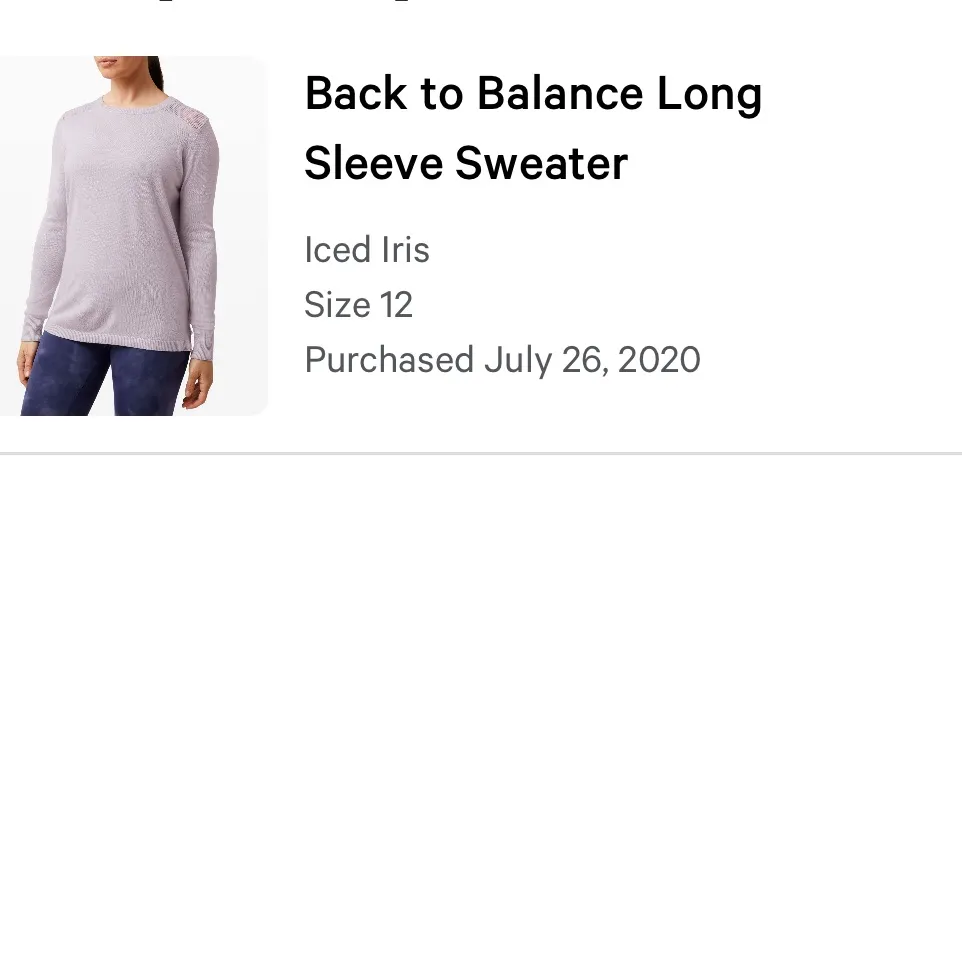 Lululemon Back to Balance Long Sleeve Sweater in 
Iced Iris Women’s Size 12 - Image 8