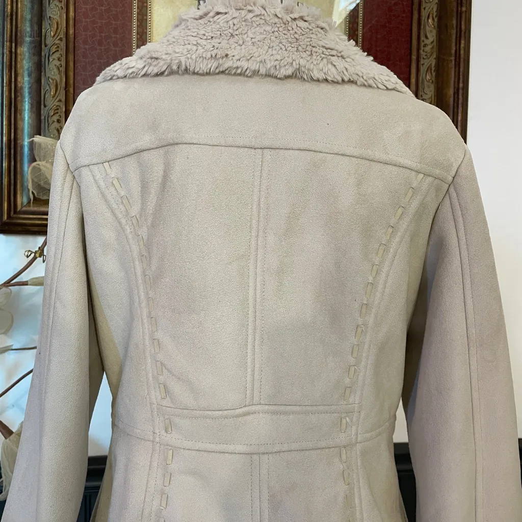 Vintage Jones New York  Penny Lane Faux Suede Warm Lined Shearling Coat Sz S 🧡🎀 - Image 11