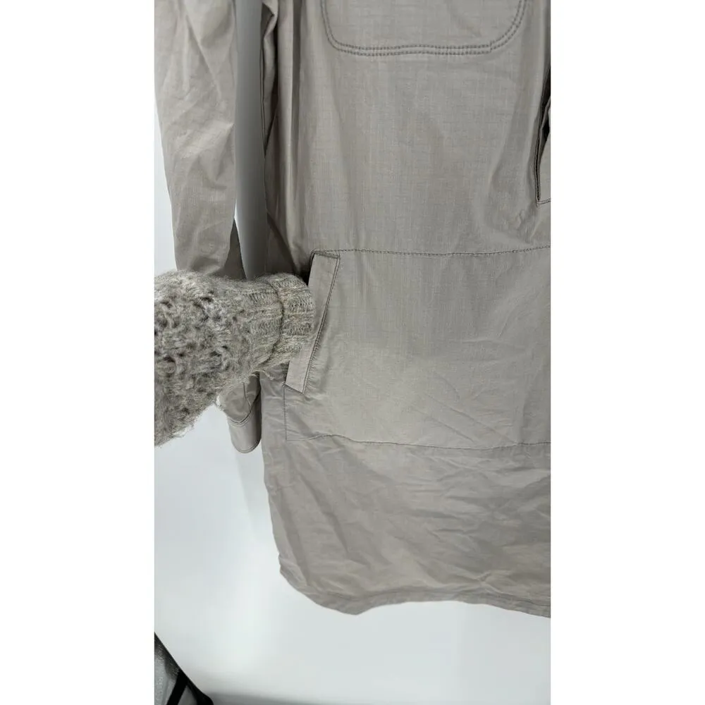 Title Nine Wren Utility Shirt Dress beige casual work everyday sporty sz M - Image 5