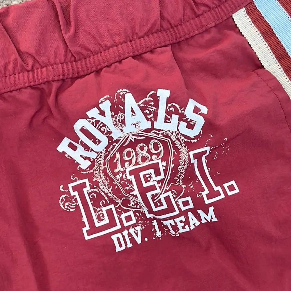 Vintage LEI Track Pants Gym Windbreaker Nylon XL L Large Red - Image 4