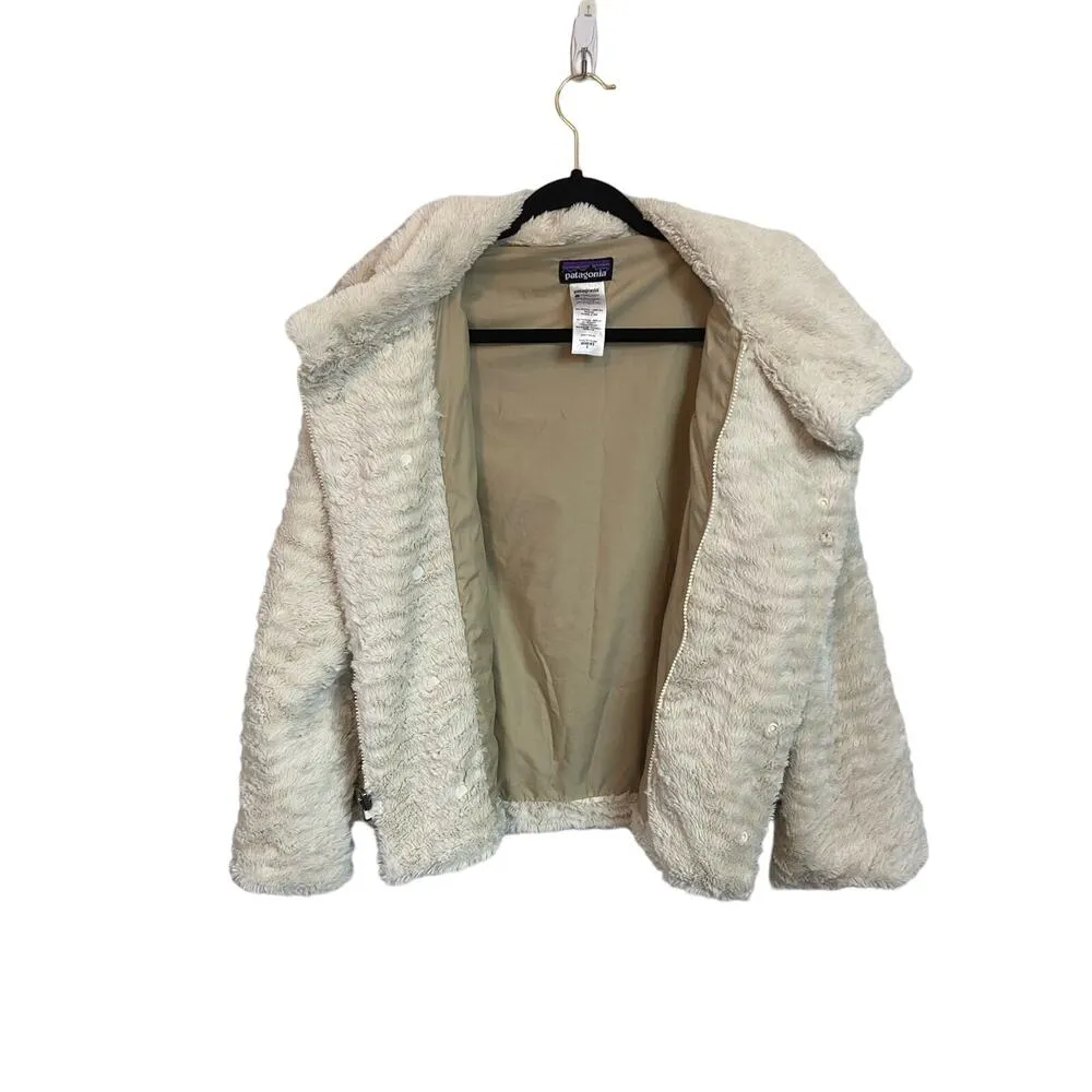 Patagonia Pelage Faux Fur Cream White Coat Size Small - Image 4