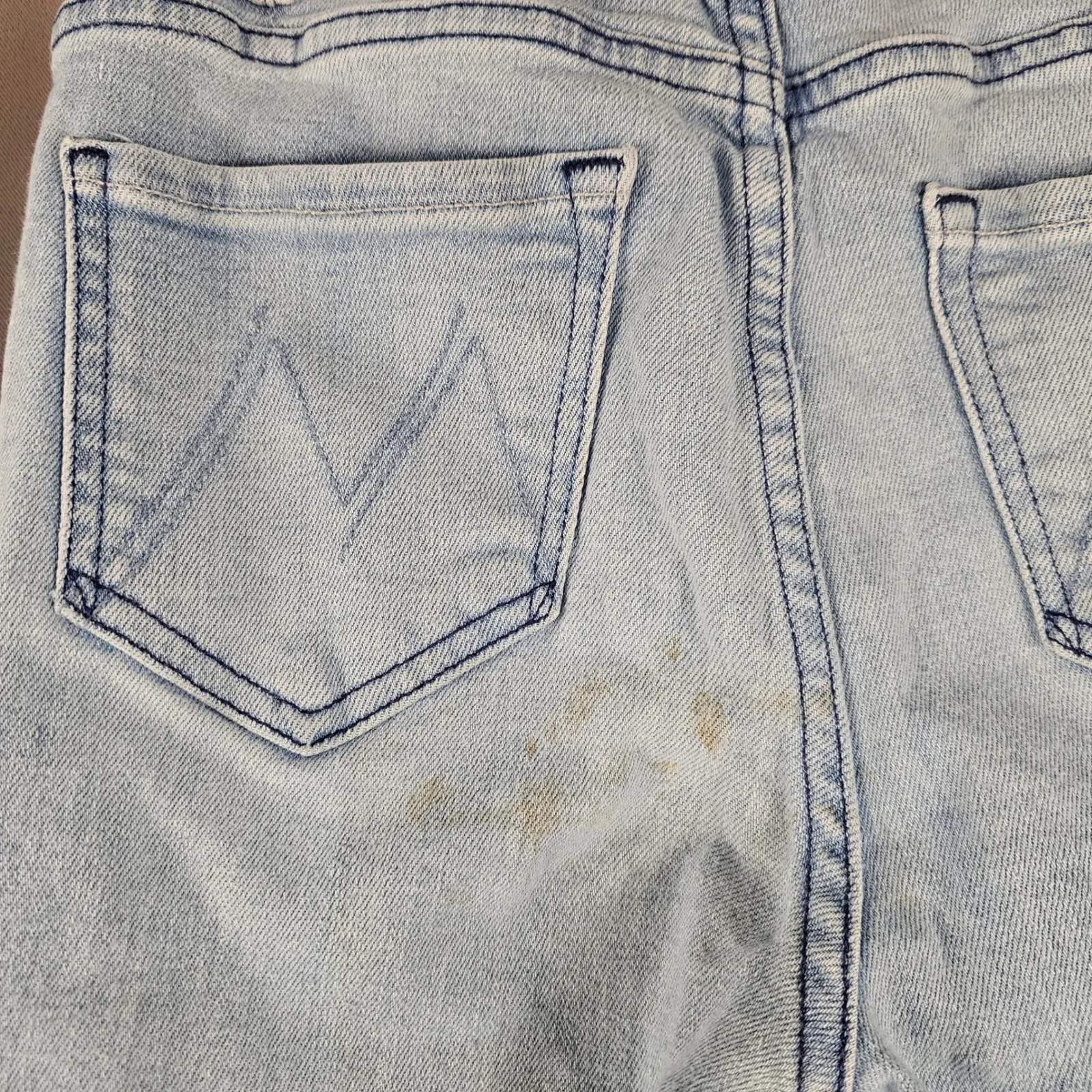 Mother Womens Cutting Class The Hustler Ankle Fray Jeans 25 *Stains* Blue - Image 5