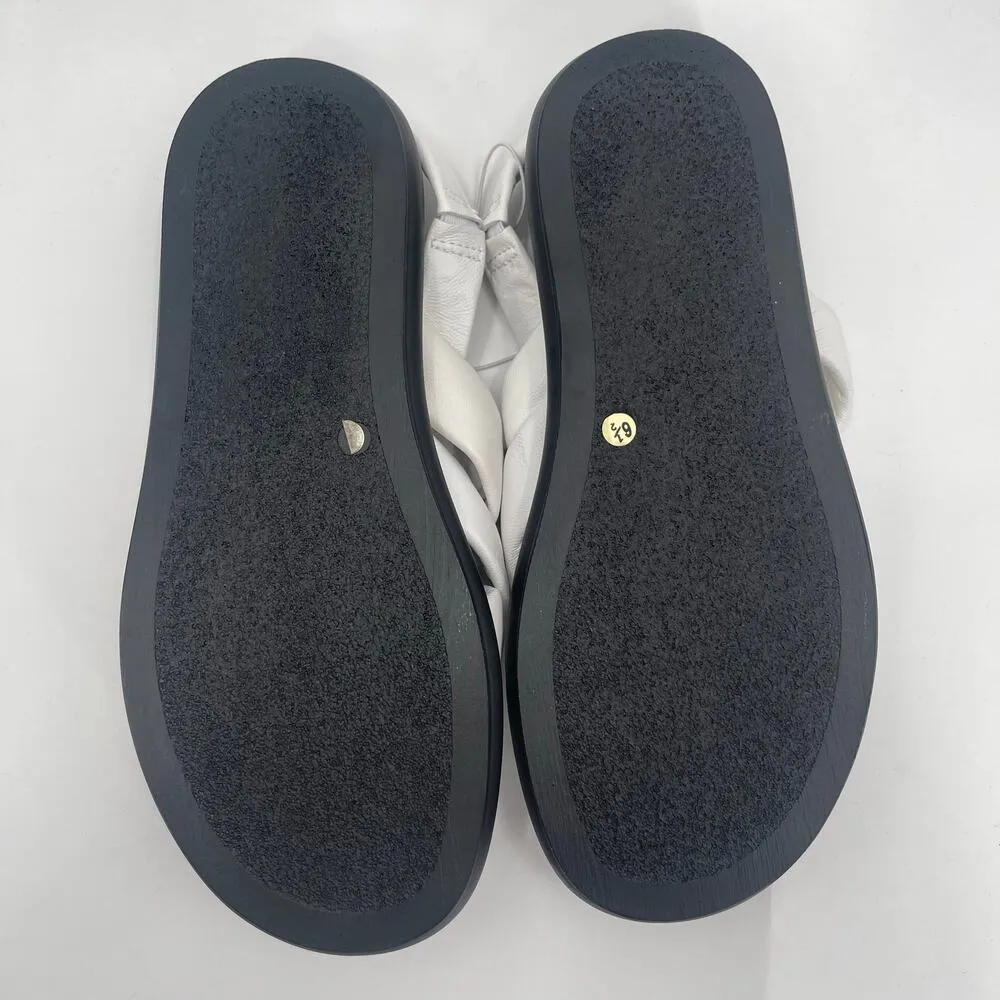 SEYCHELLES Sandals Size 6.5 White Leather Strappy Flats Punchline Slingback NEW - Image 10