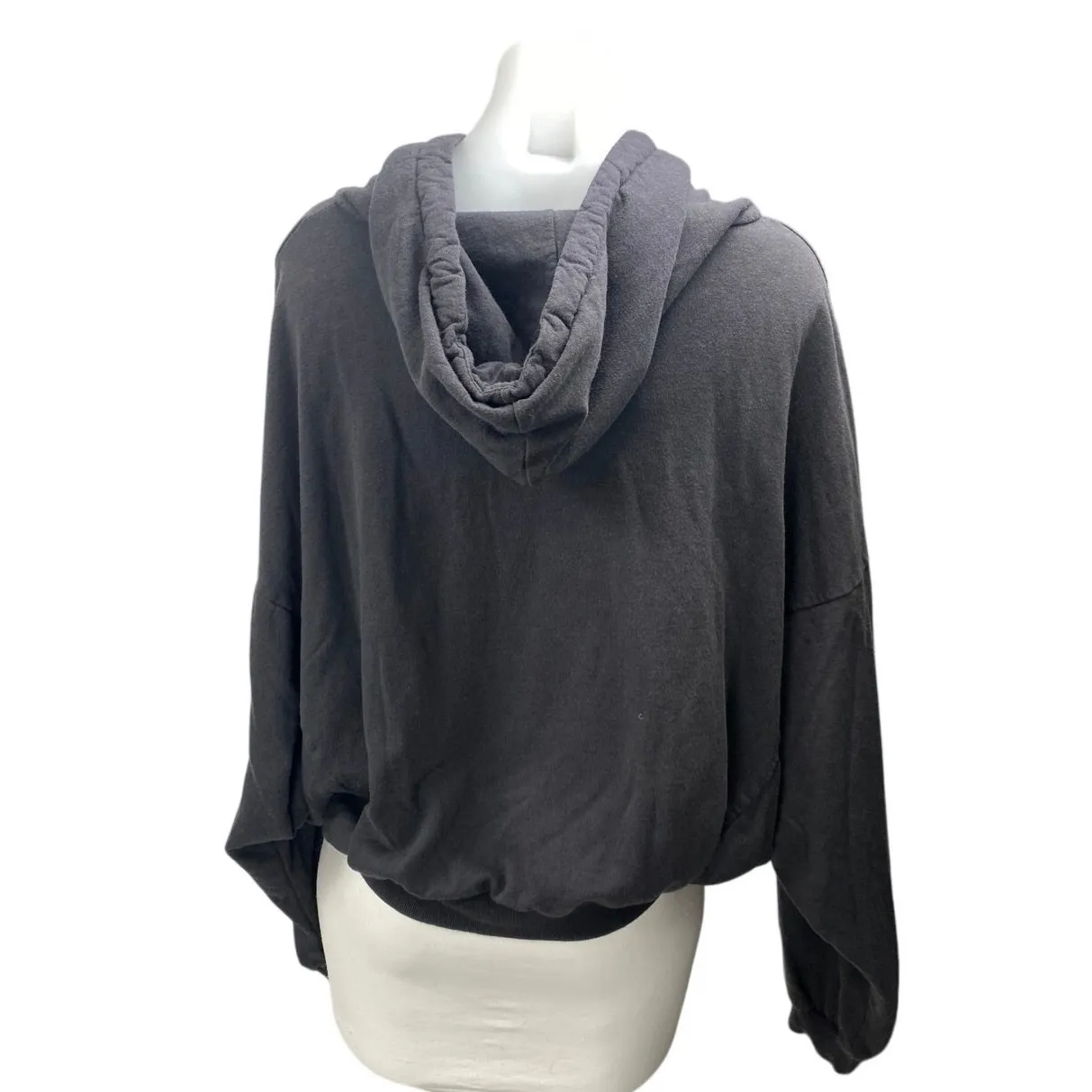 Young Fabulous & Broke Women's Black Hooded Hoodie Crop Sweatshirt Top Size S/M - Image 2