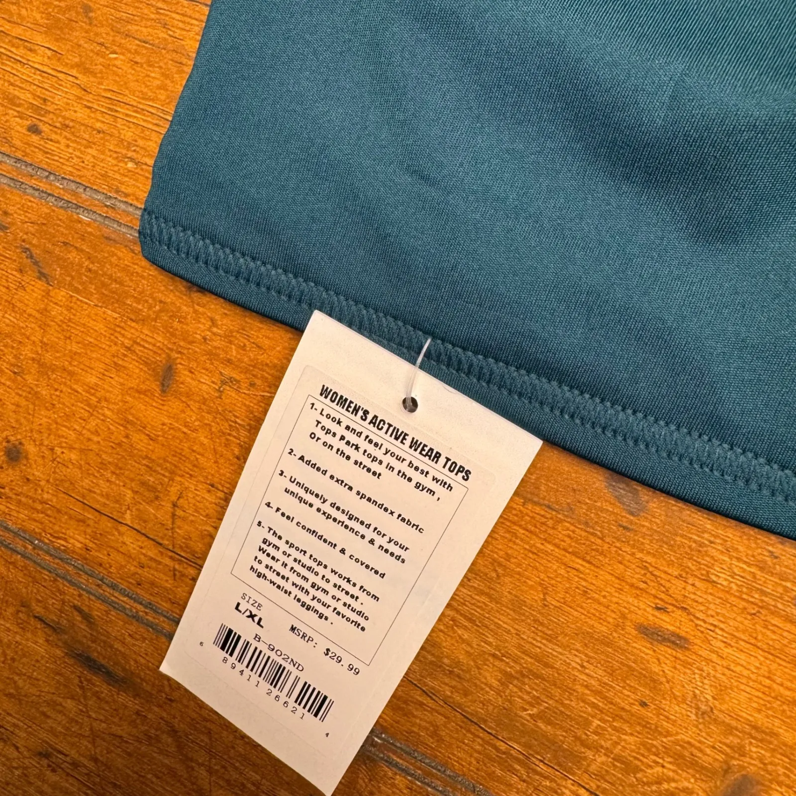 Leggings Park Women's Teal Racerback Sports Bra Top‎ Activewear XL Green - Image 3