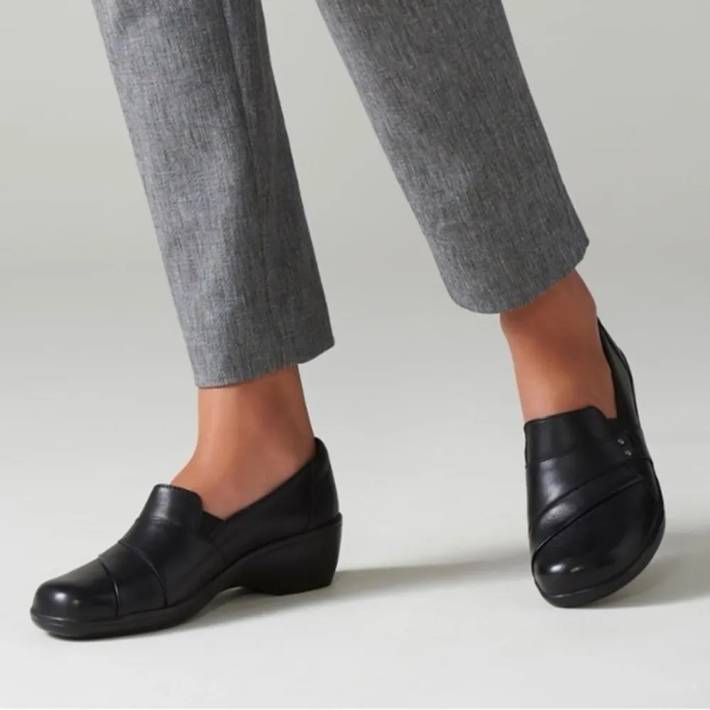 Clarks Black Leather Loafers - Image 2